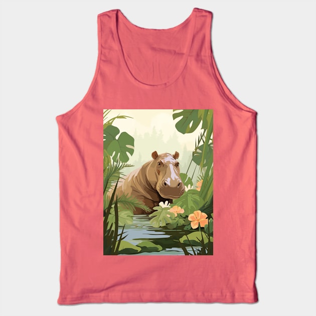 Hippo in the Jungle Tank Top by JunkyDotCom